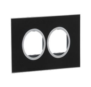 Legrand Arteor 4M Black Mirror Cover Plate With Frame, 5759 23